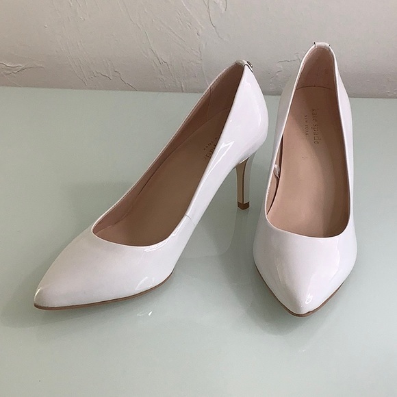 Kate spade VIDA white patent leather pump heel size 7.5 M NWOT - Picture 1 of 13